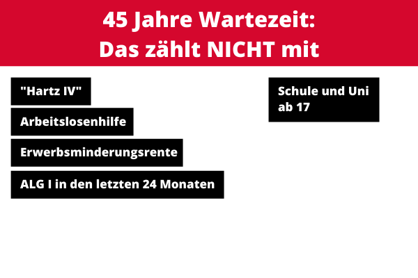 Rente ohne Abschlag: Was zählt NICHT zur 45-jährigen Wartezeit? Rente ohne Abschlag: Was zählt NICHT zur 45-jährigen Wartezeit?